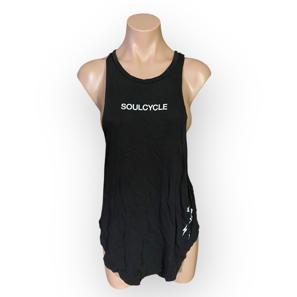SoulCycle Women’s Black Muscle Tank Top Lightning Bolt Small